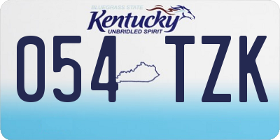 KY license plate 054TZK