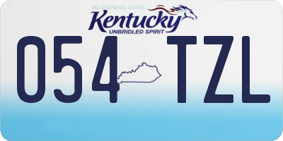 KY license plate 054TZL