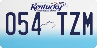 KY license plate 054TZM