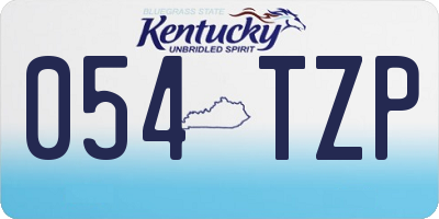 KY license plate 054TZP