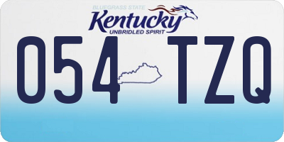 KY license plate 054TZQ