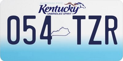 KY license plate 054TZR