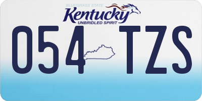 KY license plate 054TZS