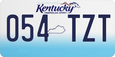 KY license plate 054TZT