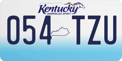 KY license plate 054TZU