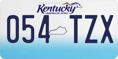 KY license plate 054TZX