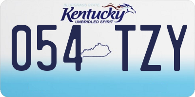 KY license plate 054TZY