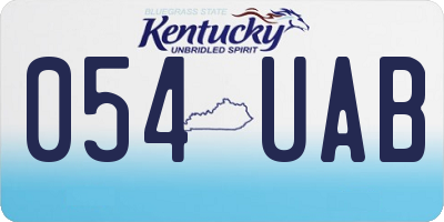 KY license plate 054UAB