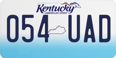KY license plate 054UAD
