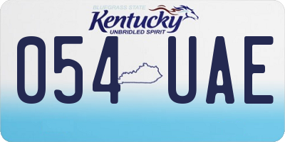 KY license plate 054UAE