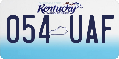 KY license plate 054UAF