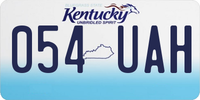 KY license plate 054UAH