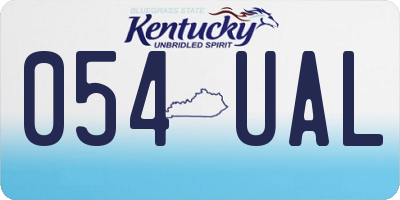 KY license plate 054UAL