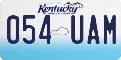 KY license plate 054UAM
