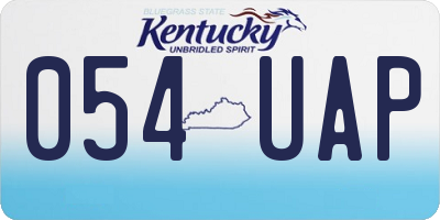 KY license plate 054UAP