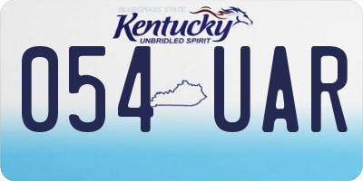 KY license plate 054UAR