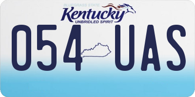 KY license plate 054UAS