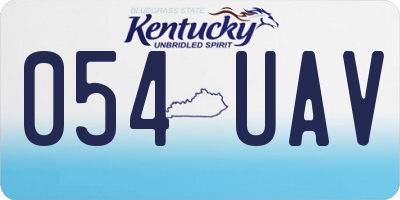 KY license plate 054UAV