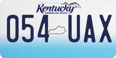 KY license plate 054UAX