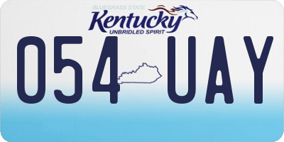 KY license plate 054UAY