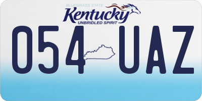 KY license plate 054UAZ
