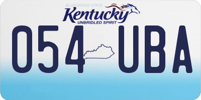 KY license plate 054UBA