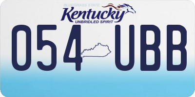 KY license plate 054UBB