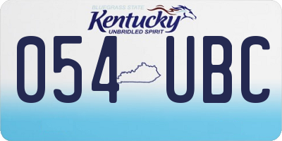 KY license plate 054UBC