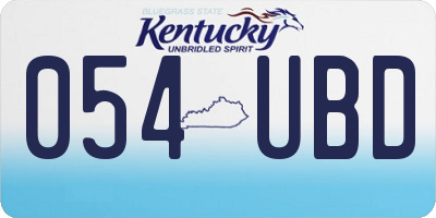 KY license plate 054UBD