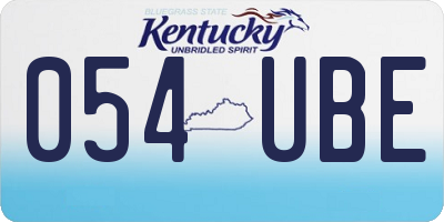 KY license plate 054UBE