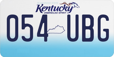 KY license plate 054UBG