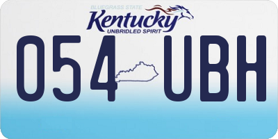 KY license plate 054UBH