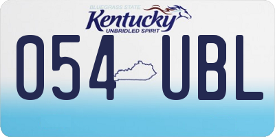 KY license plate 054UBL