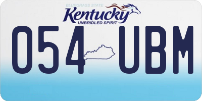 KY license plate 054UBM