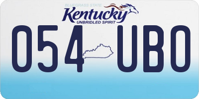 KY license plate 054UBO