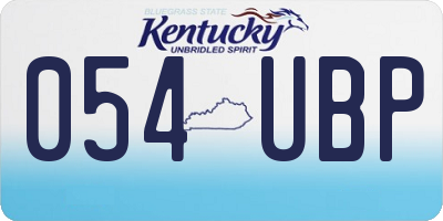 KY license plate 054UBP