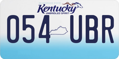 KY license plate 054UBR