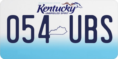 KY license plate 054UBS