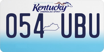 KY license plate 054UBU