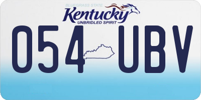 KY license plate 054UBV