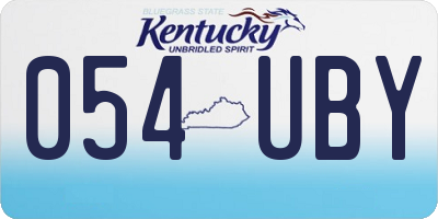 KY license plate 054UBY