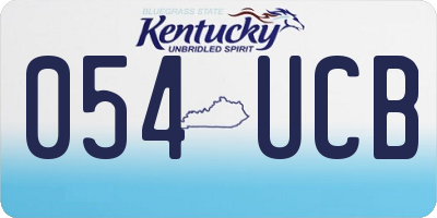 KY license plate 054UCB