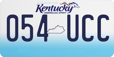 KY license plate 054UCC