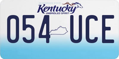 KY license plate 054UCE