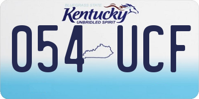 KY license plate 054UCF