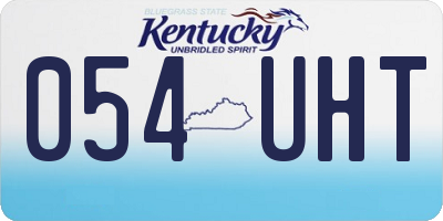 KY license plate 054UHT