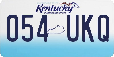 KY license plate 054UKQ