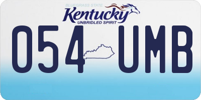 KY license plate 054UMB