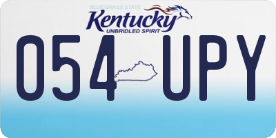 KY license plate 054UPY