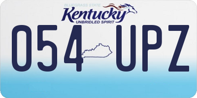 KY license plate 054UPZ